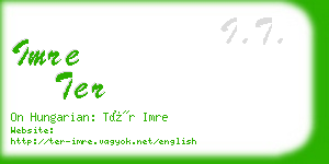 imre ter business card